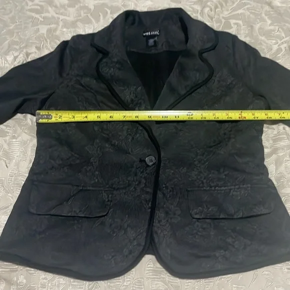 Wet Seal SZ L Black Floral Single Button Front Blazer - Picture 9 of 15